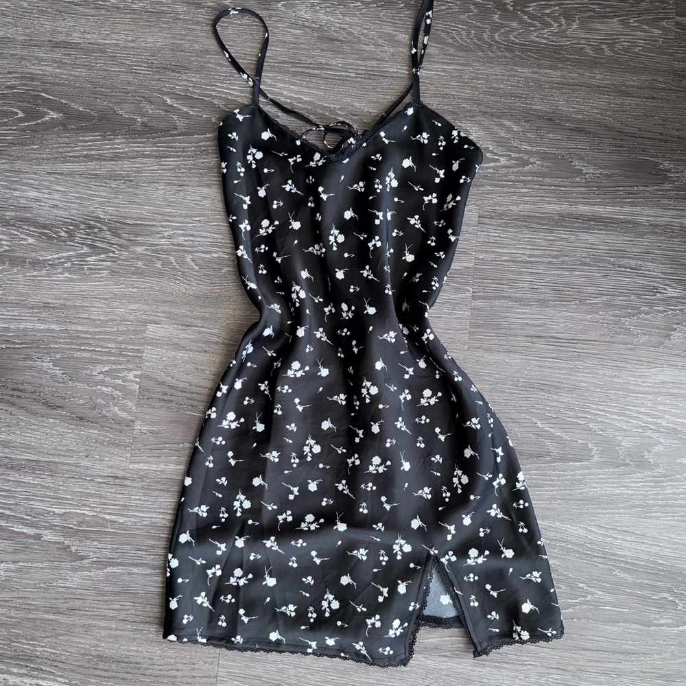 Floral Black Dress